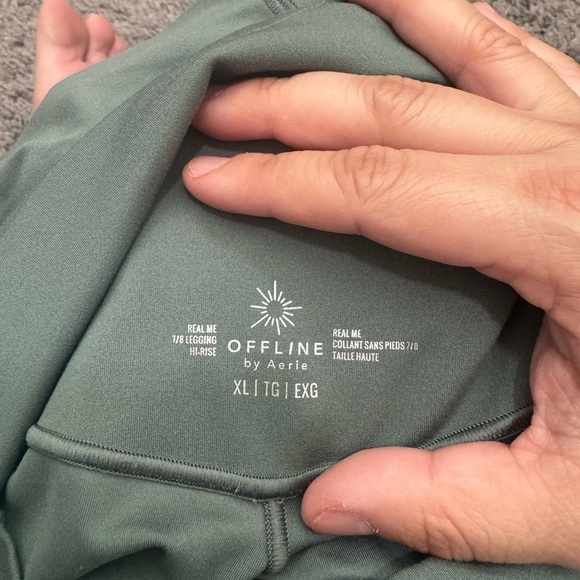 OFFLINE By Aerie Real Me High Waisted 7/8 Crossover Legging- Olive Green - Picture 6 of 6